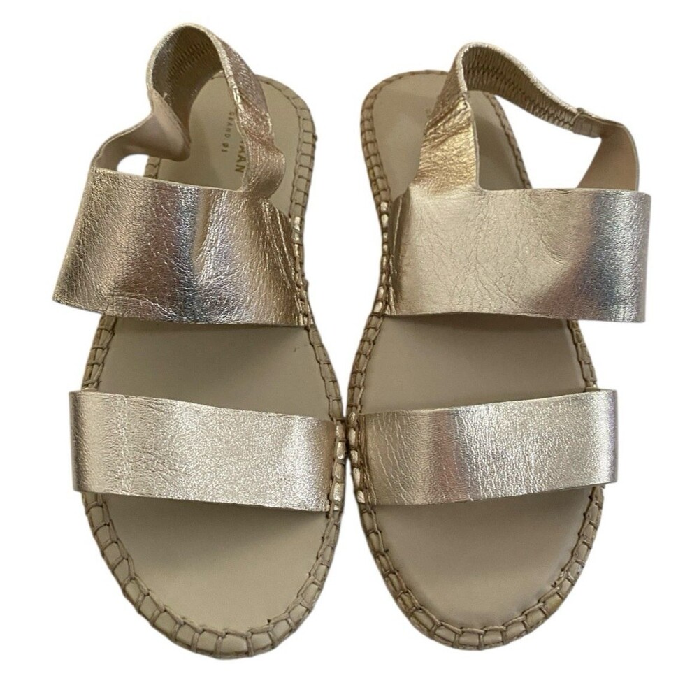 Cole Haan Grand OS Espadrille Gold Sandals Wedge Metallic